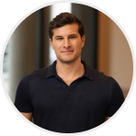 Black-and-white headshot of Alex Calaf, VP of Plan Administration.